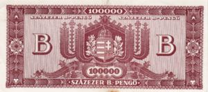 Hungary, 100,000 B-Pengo, P133