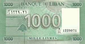 Lebanon, 1,000 Livre, P90