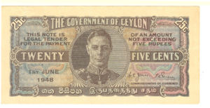 Ceylon, 25 Cent, P44b v3