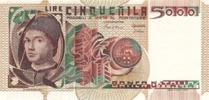 Italy, 5,000 Lira, P105b v1