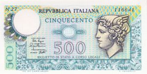 Italy, 500 Lira, P94 v2