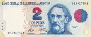 Argentina, 2 Peso, P340a