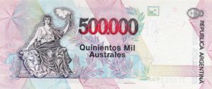 Argentina, 500,000 Austral, P338