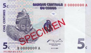 Congo Democratic Republic, 5 Centime, P81s
