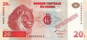 Congo Democratic Republic, 20 Franc, P88s
