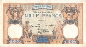 France, 1,000 Franc, P90c
