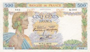 France, 500 Franc, P95a