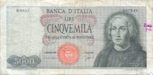 Italy, 5,000 Lira, P98a