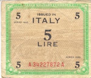Italy, 5 Lira, M12a