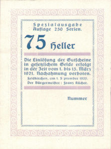 Austria, 75 Heller, FS 196IIm