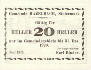 Austria, 20 Heller, FS 354d