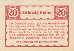 Austria, 20 Heller, FS 40b