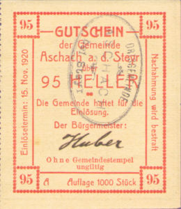 Austria, 95 Heller, FS 54IIc v2