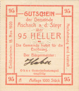 Austria, 95 Heller, FS 54IIc v3