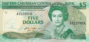East Caribbean States, 5 Dollar, P18k
