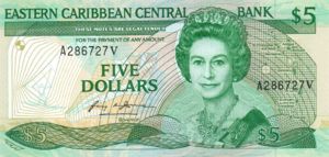 East Caribbean States, 5 Dollar, P18v