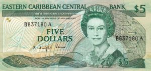 East Caribbean States, 5 Dollar, P22a2