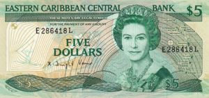 East Caribbean States, 5 Dollar, P22l2