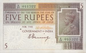 India, 5 Rupee, P4a