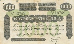 India, 1,000 Rupee, A19ANL