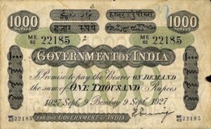 India, 1,000 Rupee, A19NL