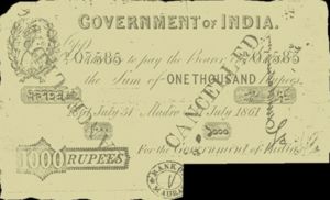 India, 1,000 Rupee, A1AG NL