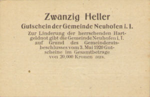 Austria, 20 Heller, FS 652Ib