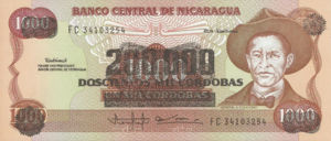 Nicaragua, 200,000 Cordoba, P162, BCN B56a