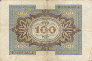 Germany, 100 Mark, P69a vE