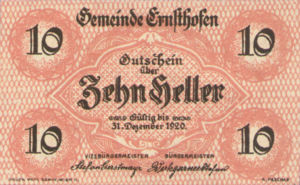 Austria, 10 Heller, FS 184a