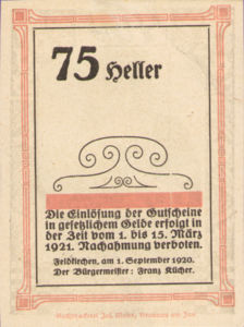 Austria, 75 Heller, FS 196a