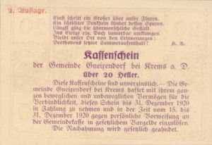 Austria, 20 Heller, FS 241IIc1.1b