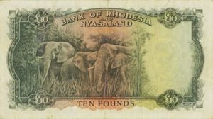 Rhodesia and Nyasaland, 10 Pound, P23a v4