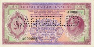 Bermuda, 2/6 Shilling and Pence, P7, B107