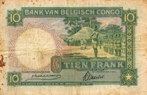 Belgian Congo, 10 Franc, P14