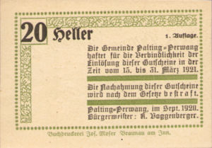 Austria, 20 Heller, FS 720a3