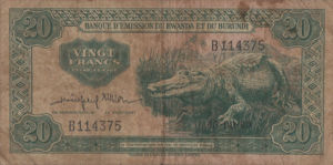 Rwanda - Burundi, 20 Franc, P3a