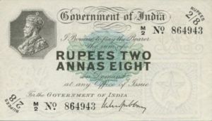 India, 2/8 Rupee/Anna, P2v6