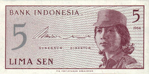 Indonesia, 5 Sen, P91