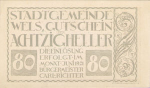 Austria, 80 Heller, FS 1167IIIe