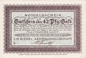 Germany, 42 Gold Pfennig, B049