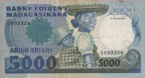 Madagascar, 1000/5000 Ariary/Franc, P69a