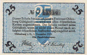 Germany, 25 Pfennig, O19.5c