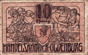 Germany, 10 Pfennig, O19.1a