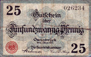 Germany, 25 Pfennig, O26.1c