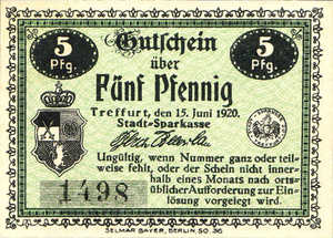 Germany, 5 Pfennig, T20.6a