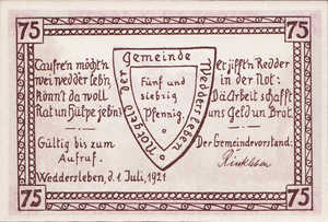 Germany, 75 Pfennig, 1386.2b