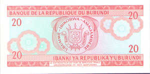 Burundi, 20 Franc, P27d v5