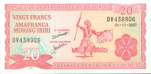 Burundi, 20 Franc, P27d v5