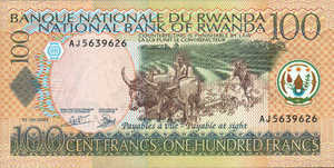 Rwanda, 100 Franc, P29b, BNR B29a
